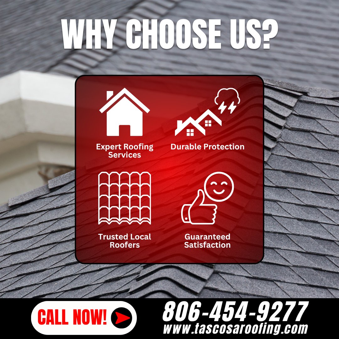 Tascosa_Roofing's tweet image. Choose Tascosa Roofing for quality, durability, and trusted local service. 🏠🔨 Count on us for reliable workmanship! 

📞 806-454-9277  
🔗 bit.ly/tascosaroofing  

#TascosaRoofing #AmarilloTX #RoofingContractor #LocalRoofers