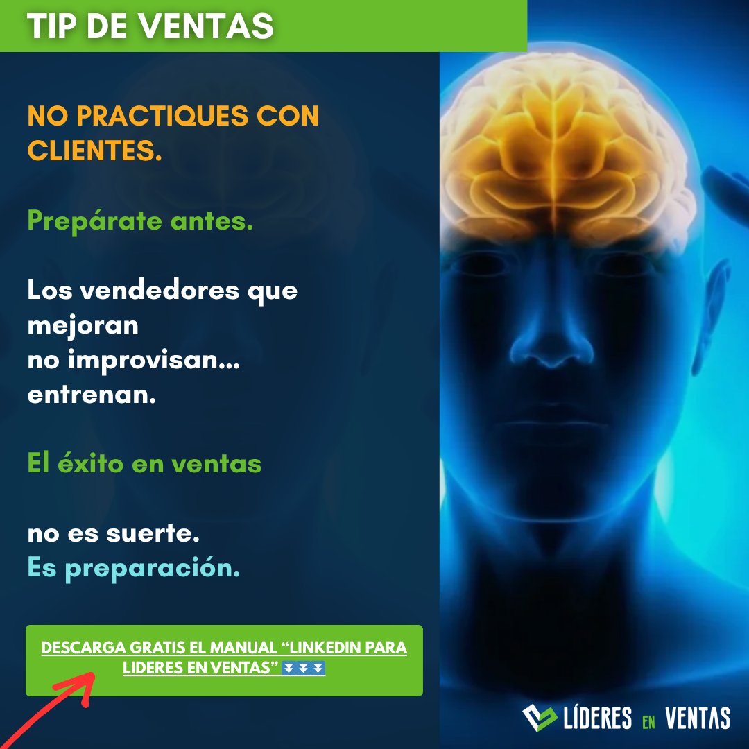 Uno de los errores más costosos en ventas
no aparece en los reportes…

improvisar frente al cliente.

Muchos vendedores creen que aprenderán en el camino.

Pero la realidad es otra:

Cada conversación mal preparada
es una oportunidad perdida.

Los vendedores que realmente