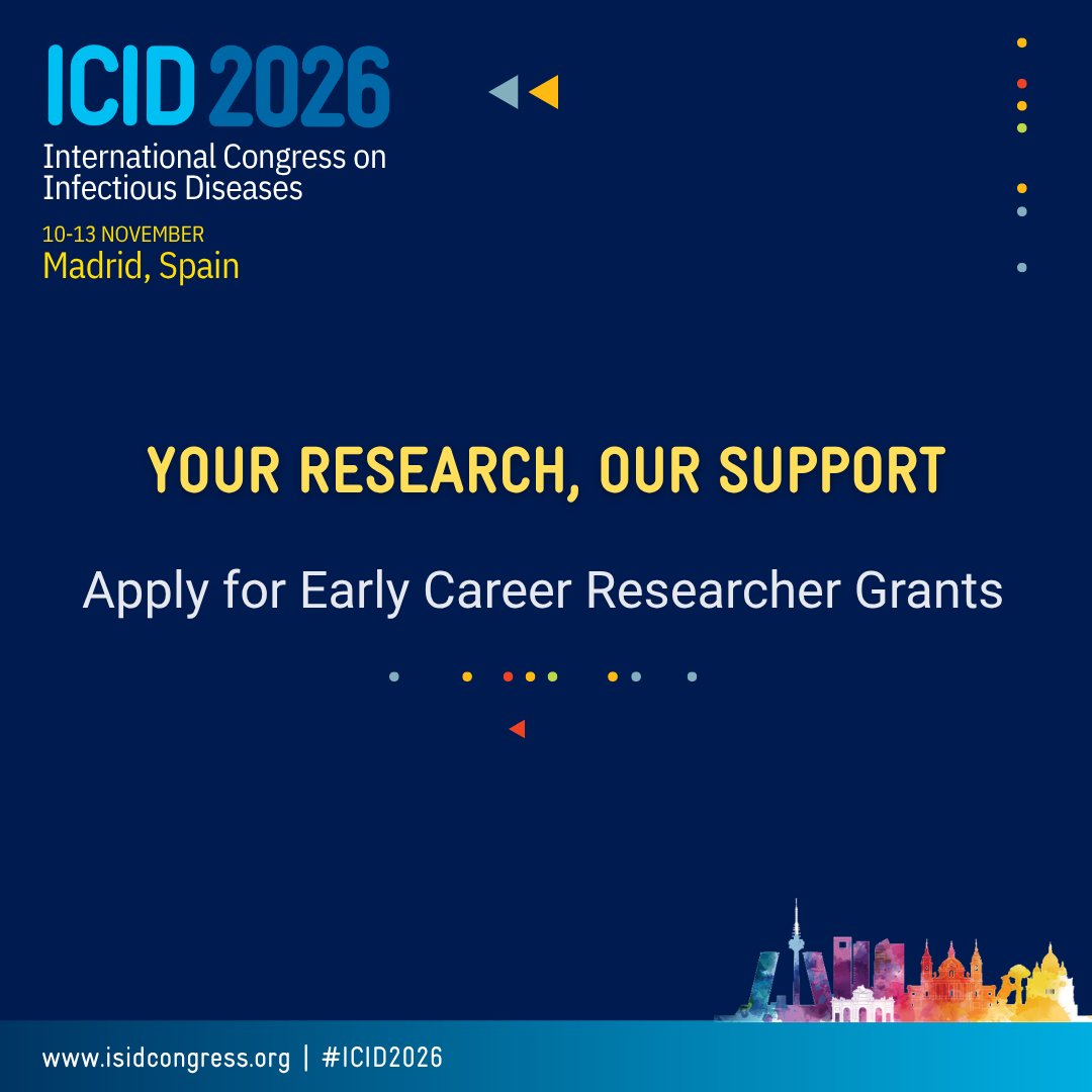 🚀 Early Career Researcher Grants are available for eligible participants attending #ICID2026!

💡 Support is linked to the abstract submission process; you must submit an abstract and include all required documents to be considered.

🔗 Learn more: ow.ly/NCql50YJ9Tn