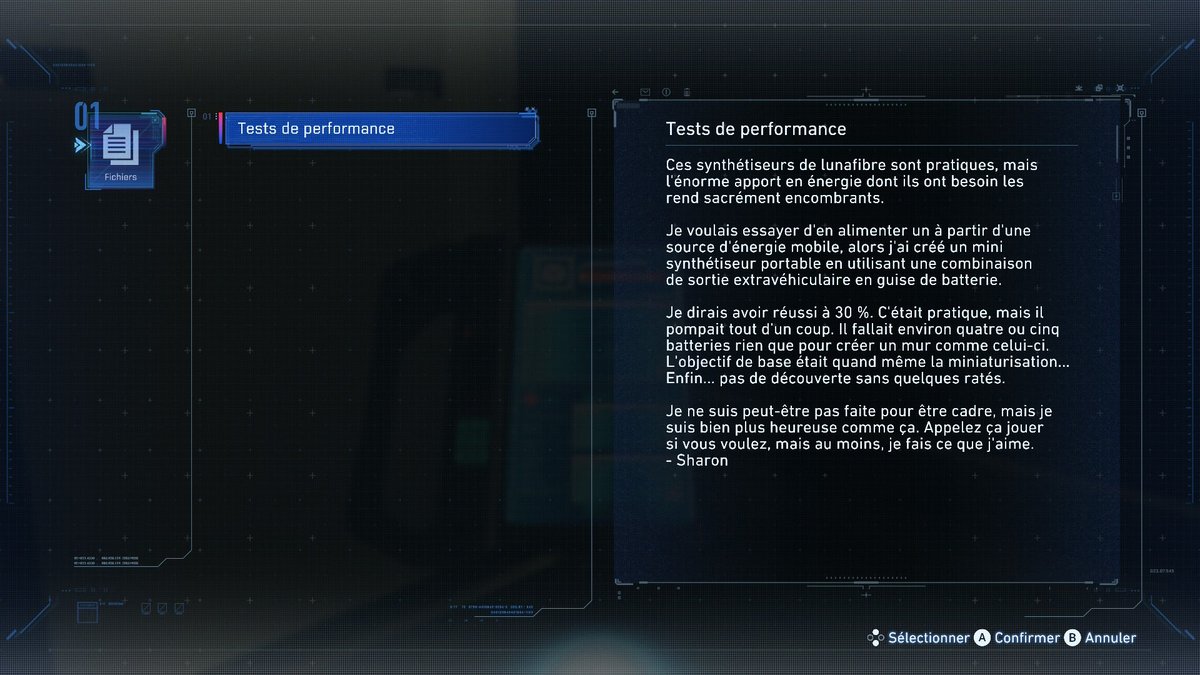 Quand les jeux vidéos résonnent fortement avec ta propre vie.

"Je ne suis peut-être pas faite pour être cadre, mais je suis bien plus heureuse comme ça. Appelez ça jouer si vous voulez, mais au moins, je fais ce que j'aime."

Pragmata 👌