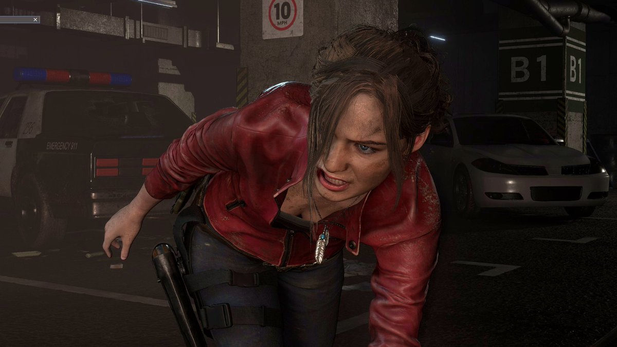 Redfield_1979's tweet photo. smh. fuck this motorcycle controversy.

She had enough of your bullshit!

#Capcom #ClaireRedfiedl #Claire #Redfield #ResidentEvil #RE2 #Re2r https://t.co/7NPCVjf8sC