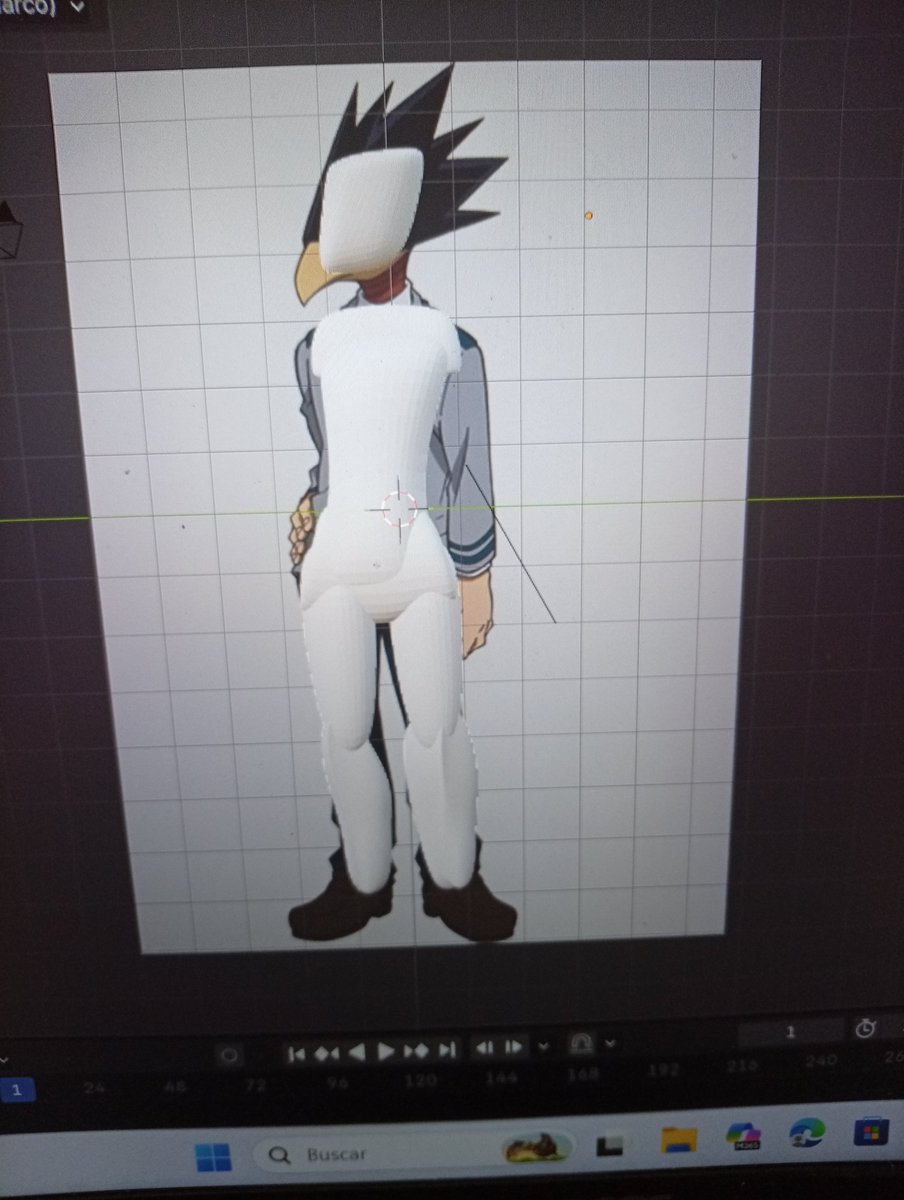 Me aburrí y me puse a hacer un modelo de Tokoyami en blender #mha