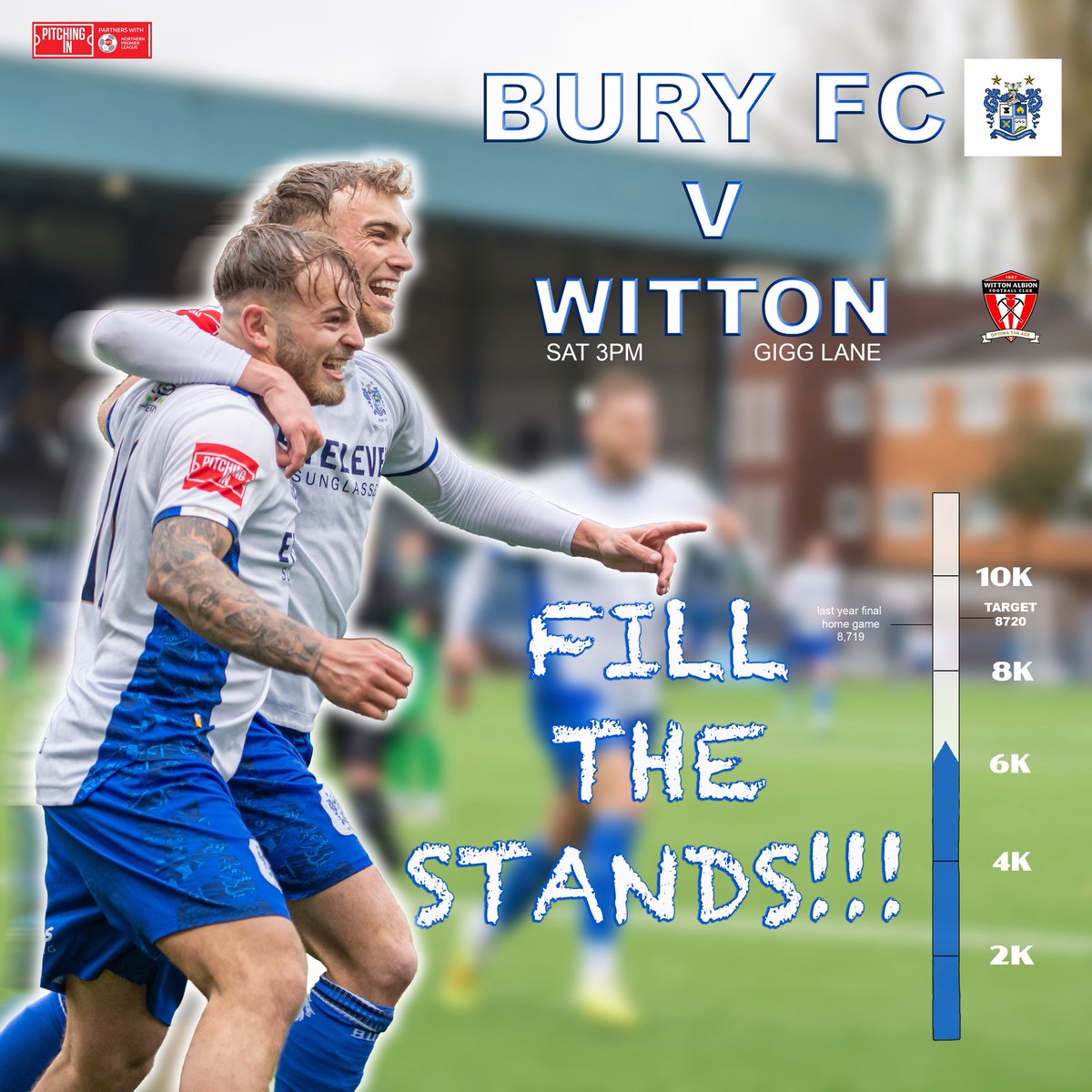Philhill1961's tweet image. ⚪️🔵OVER 6️⃣0️⃣0️⃣0️⃣ TICKETS SOLD…MAKE SURE YOU HAVE YOURS AND GET DOWN TO GIGG TOMORROW…YOU WONT BE DISAPPOINTED…UTS!!!
@buryfcofficial 
#BuryFC #shakers 

🎟️ buryfc.co.uk/tickets