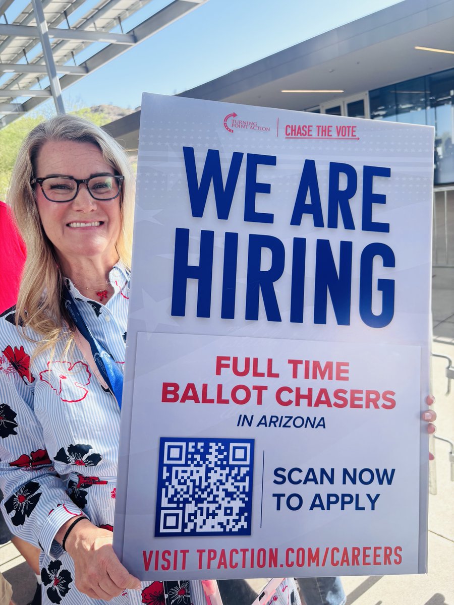 RealLeslieWhite's tweet image. Looking for a political paid job?  ⁦@TPAction⁩ is HIRING ‼️#arizona #Ballotchaser2026 #Makemoney