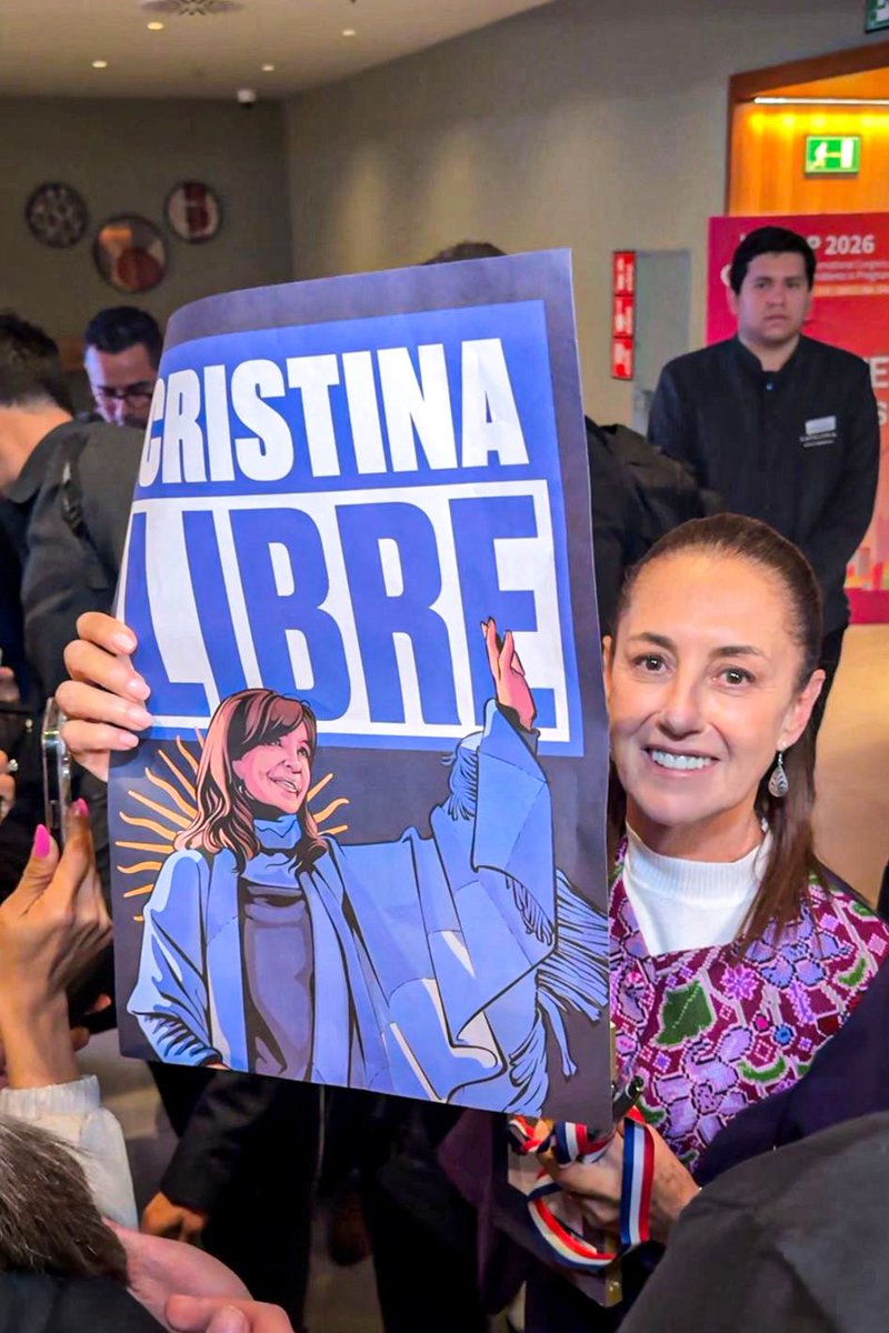 Presidenta <a href="/Claudiashein/">Claudia Sheinbaum Pardo</a> ✌🏽💜

Gracias por acompañar el reclamo del pueblo argentino.  Latinoamérica necesita a Cristina Libre.
