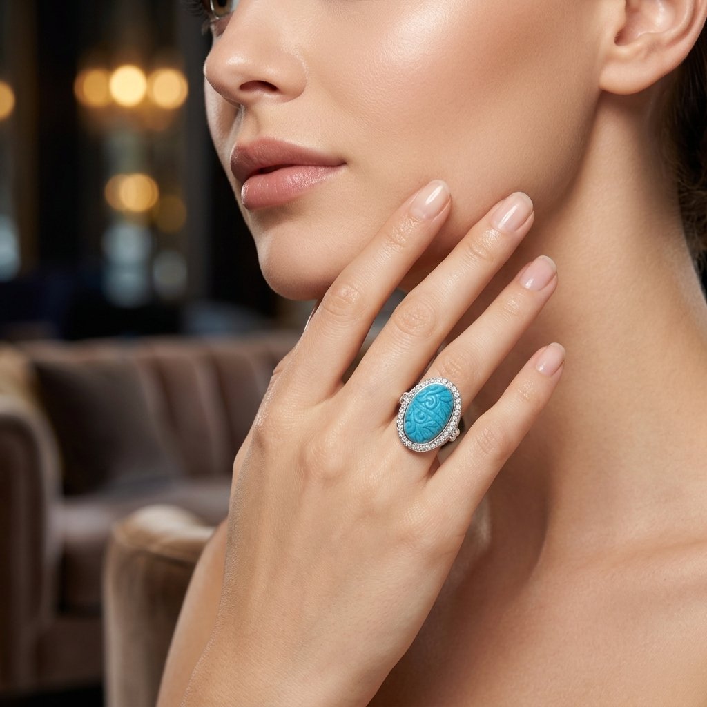 Evgad1's tweet photo. Bold, natural, timeless — 10.09cts turquoise chunky unisex ring with 28 white zircons. Choose silver, gold or platinum. EVGAD cert &amp; free worldwide shipping. https://t.co/Uosp0ic9OW #Turquoise #StatementRing #Jewellery https://t.co/zyI18KMeF1
