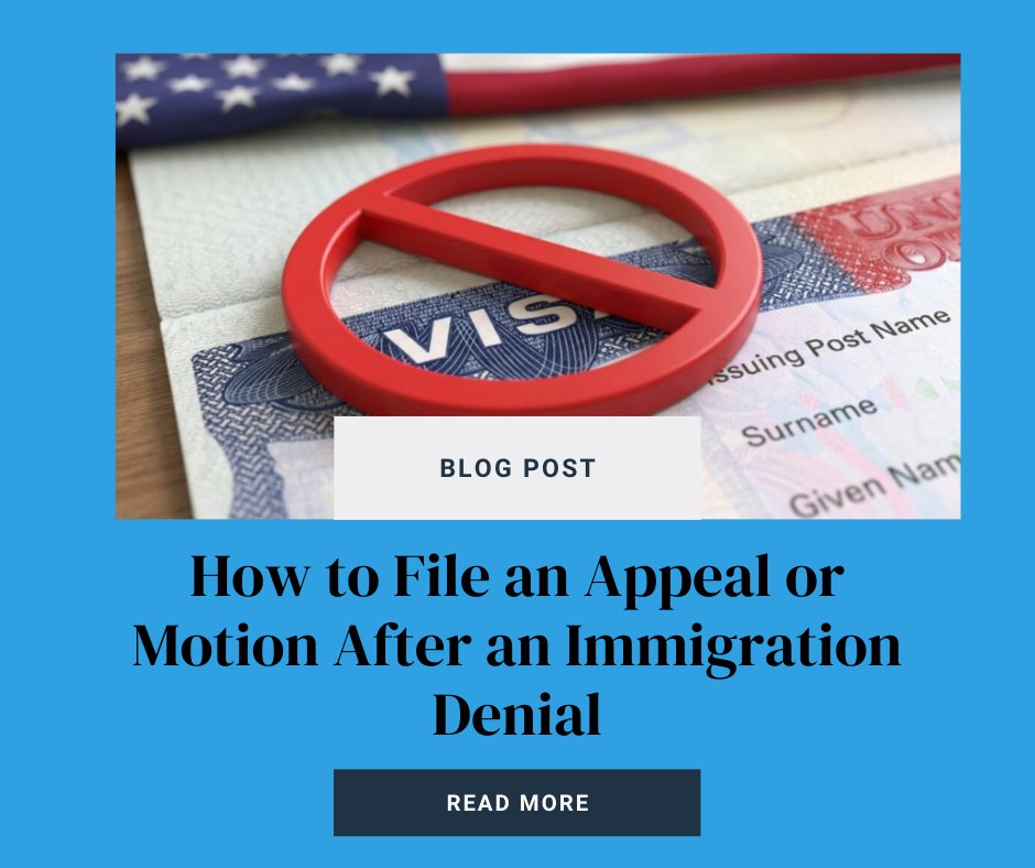 ZaveriLawFirm's tweet image. The immediate steps to take after a denial include: identifying the deadline, analyzing the reason for denial, and consulting with an immigration attorney. For more information, read our blog post.
#BlogPost #ImmigrationAttorney

bit.ly/4uETQYx