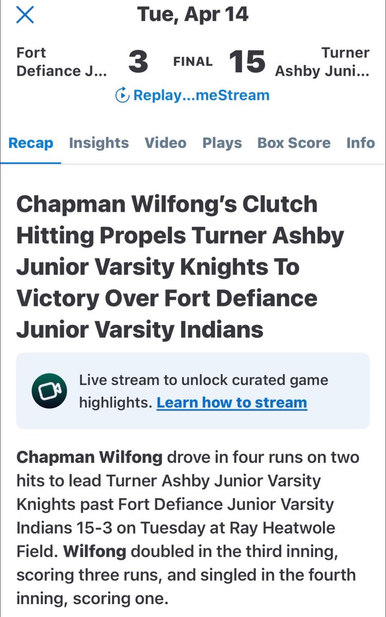 chapmanSS2030's tweet photo. Clutch swings. Big impact.

Drove in 4 on 2 hits in a 15 to 3 win, including a 3 RBI double and another RBI knock. Stayed ready and came through when it mattered.

c/o 2030 | SS/2B/P https://t.co/d5FQHOCCYA