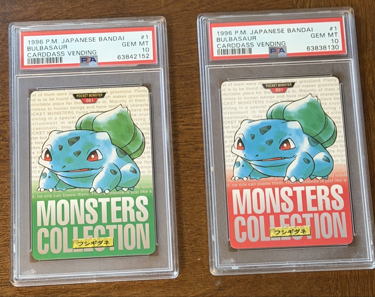 The first numbered Pokemon card from the first ever Pokemon collectibles  card set is the Bulbasaur #1 from the 1996 Carddass Part 1 Pocket Monsters  Set. While much of the attention has
