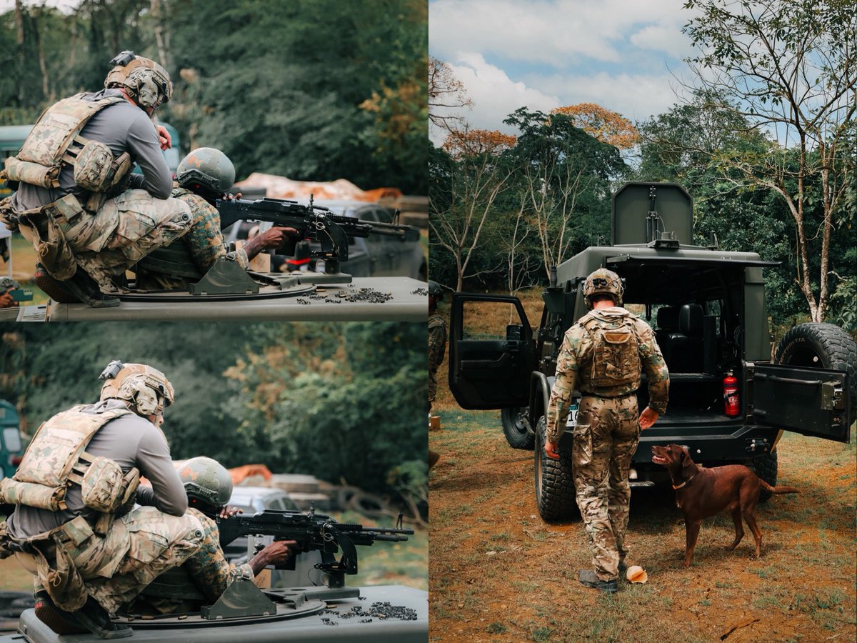 SOCSOUTH's tweet image. 📍🇵🇦

U.S. Army Green Berets train alongside SENAFRONT’s la Brigada de Fuerzas Especiales (BRIFFEE) in Metetí, Panama, leading mounted M60 machine gun drills and tactical combat casualty care training.

#SOF #Partnerships #Panama

📸 U.S. Army photos by 1st Lt. Sarah B. Morgan