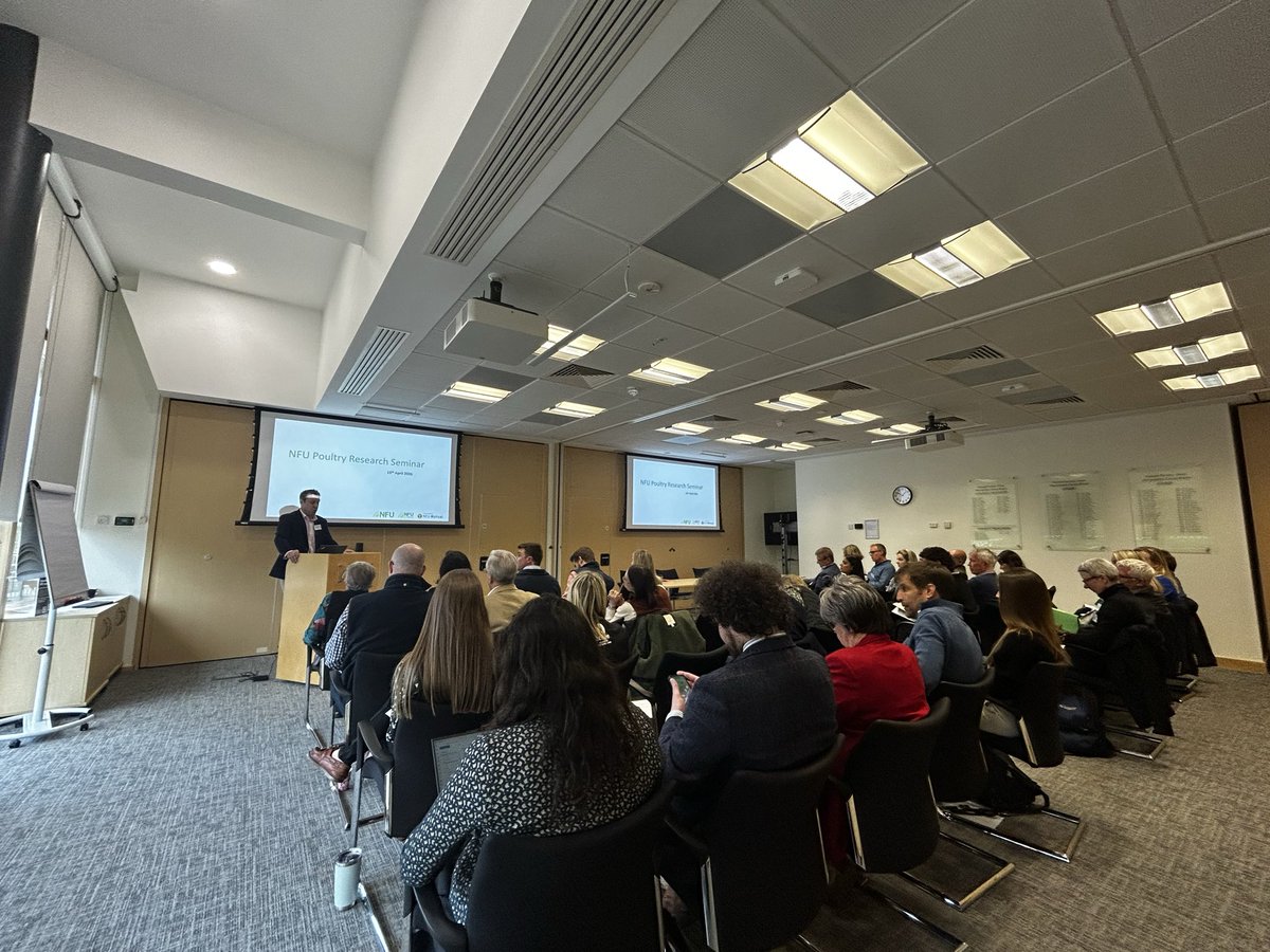 NFU_Poultry's tweet photo. “A seminar like this offers a great chance for collaboration between academics and those working to produce poultry meat and eggs” - a positive endorsement from one of this years speakers at the @NFU_Poultry Research Seminar 🐓🐥🥚🦃🍗 https://t.co/l9NCvdRdl5
