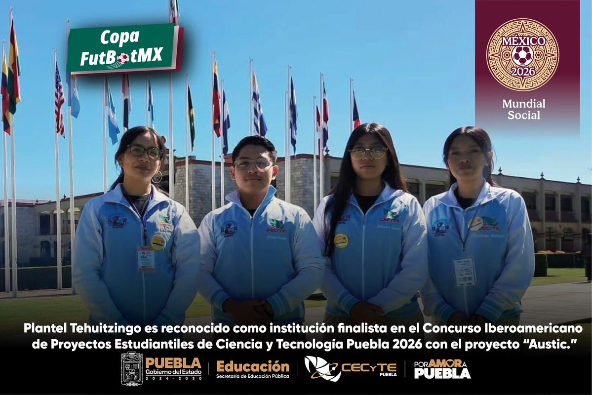En el marco del Mundial Social 2026 y de la Copa FutBot 2026, se realizaron el III Hackathón Estatal 2026, el XXV Concurso Estatal de Ciencia y Tecnología Virtual 2026, Informatrix Puebla 2026 y la inauguración de STEM Racing 🏆✨ 
#Rumboalacopafutbotmx #orgullocecyte #CECyTE