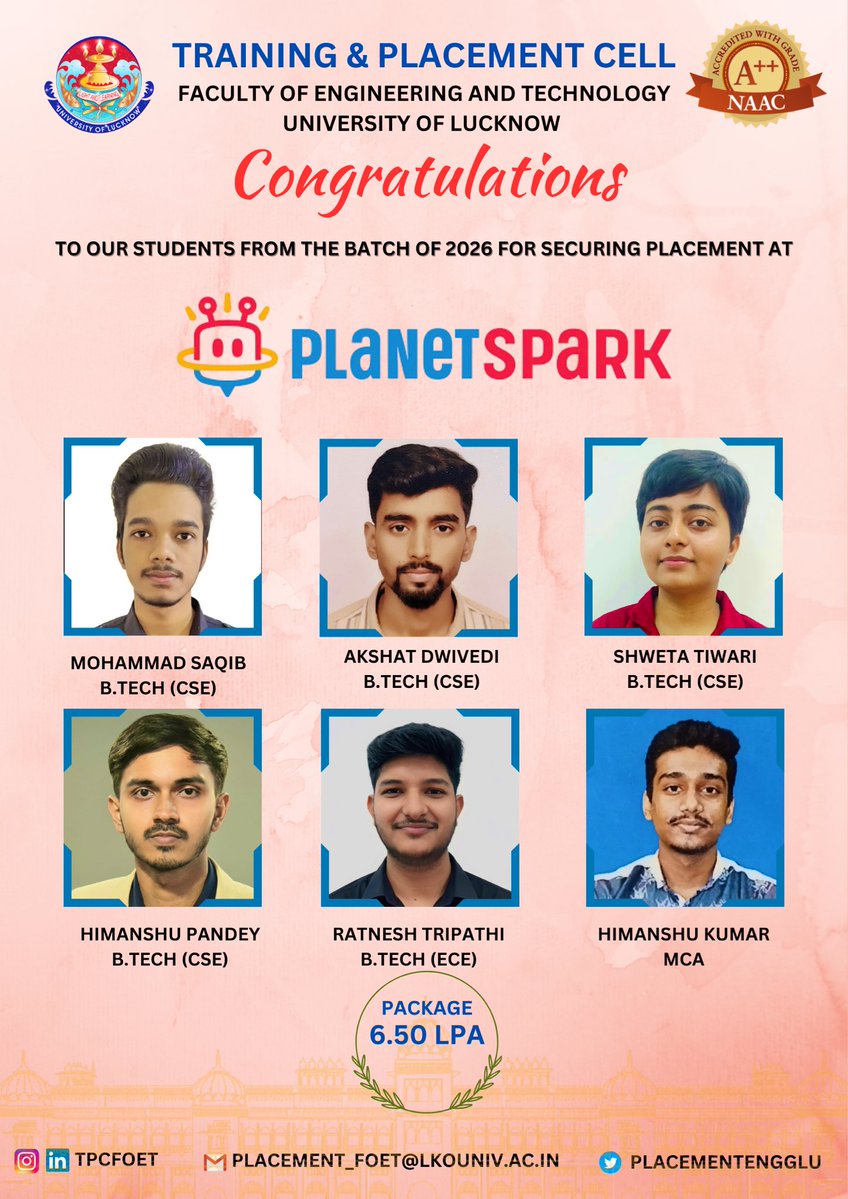 Training & Placement Cell @FoET-LU tweet media