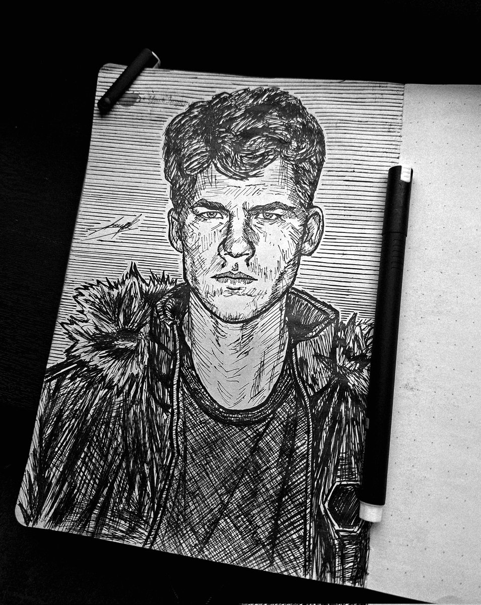 theDGBH's tweet photo. Portrait of my close friend.

#artmoots #art #CrossHatching #smallartists https://t.co/SgtWmS55tQ