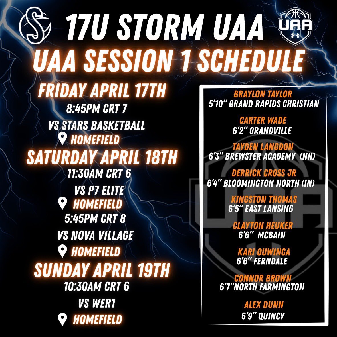 grstormbb's tweet photo. There is a STORM coming to KC

STORM 17U UAA is ready to tip off the opening session at the @UANextBHoops https://t.co/NpsRtNDZQf