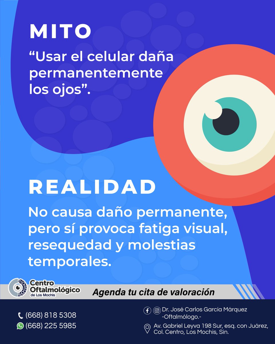 coftalm's tweet photo. Mucho de lo que crees sobre tu vista… no siempre es verdad 👀
¿Conocías este mito?

📱WhatsApp 668 225 5985 📞668 818 5308
📍Av. Gral. Gabriel Leyva 198 Sur, Centro, Los Mochis, Sin.

#Oftalmólogo #Oculista #Vista #Ojos #CuidadoDeLaVista #Mito https://t.co/iifkCM1Cs4