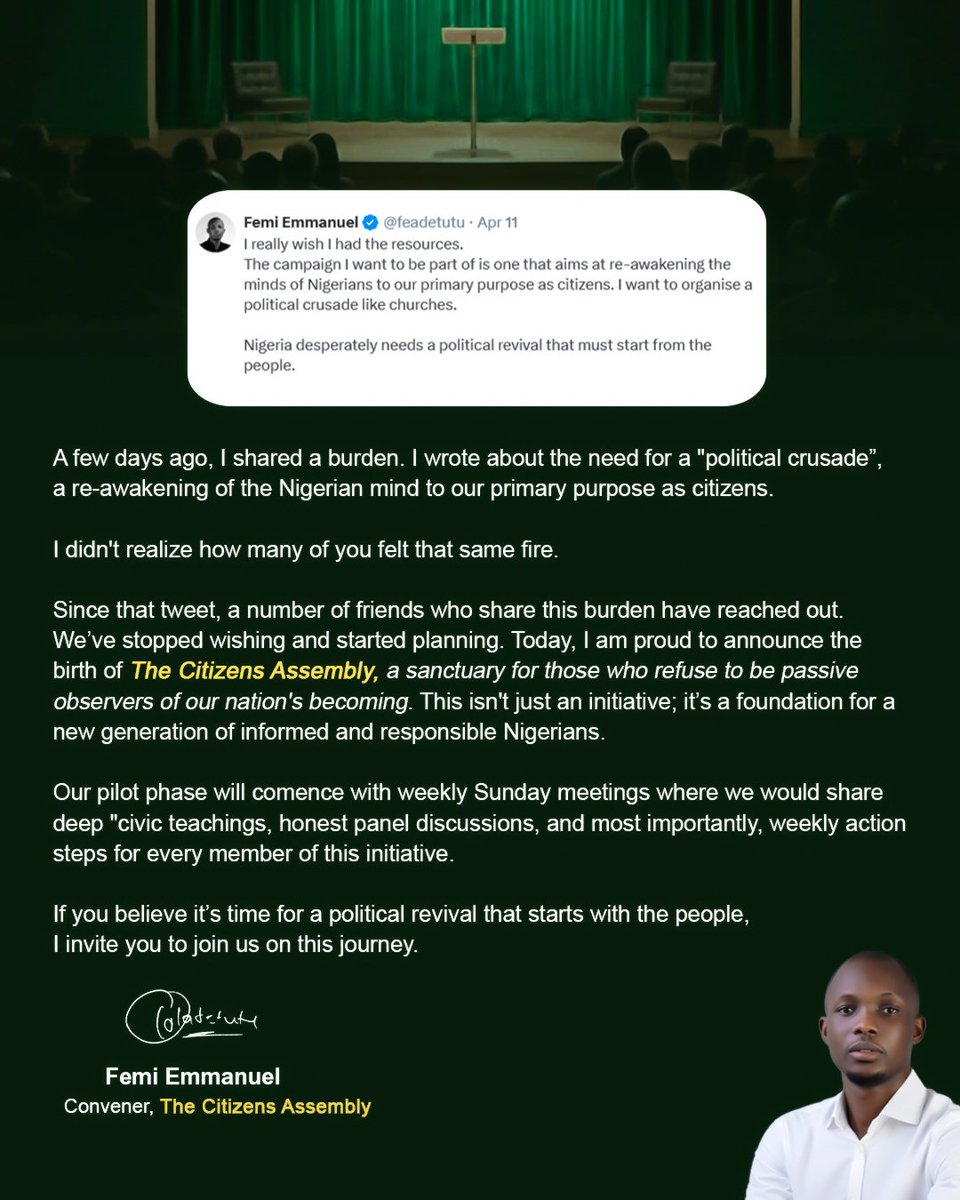 feadetutu's tweet photo. There's so much we can do differently... If you reside in Ibadan and would love to be part of a movement that's solely focused on driving positive change and finding local solutions to our local problems, this space is for you. 

We're starting this Sunday. Register now, and confirm your space. 

God bless Nigeria! 🇳🇬
God bless Oyo State!💛