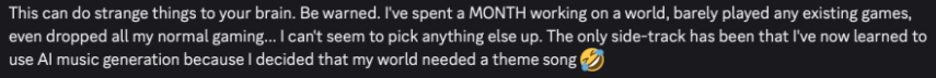 aidungeon's tweet photo. Not saying we recommend dropping your life on Voyage but glad to hear some of our beta testers are enjoying it... 😅 https://t.co/hbXzCvN0t6
