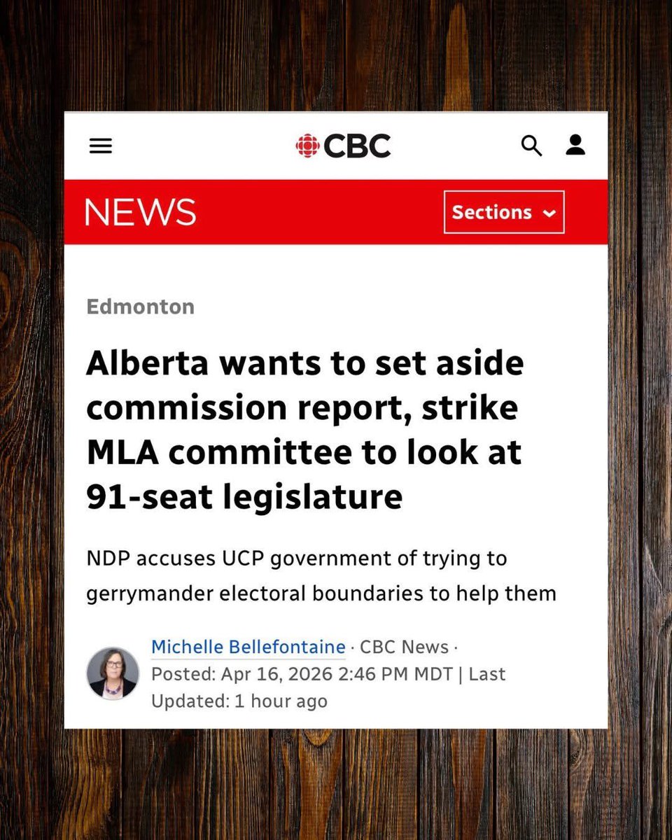 RhiHoyleYEG's tweet image. Across all Canadian jurisdictions, independent bodies have done the essential work of updating electoral maps to make sure ridings have fair representation.

The UCP is so afraid of losing the next election, they're going to gerrymander the maps in their favour.
#ableg #abpoli