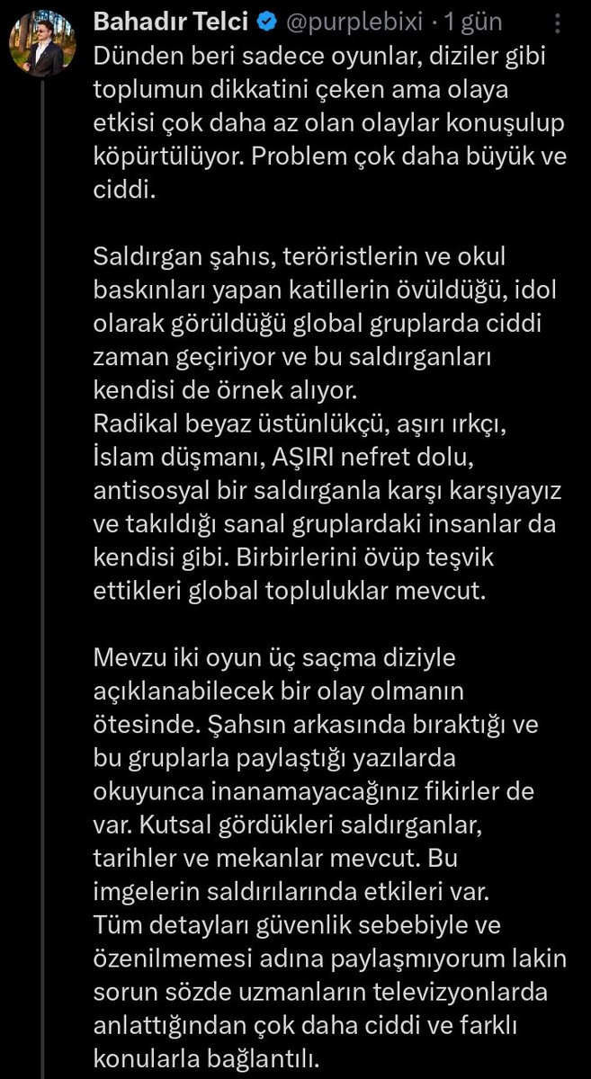 Leuxs61's tweet photo. @yikikberfin @PUBGM_TR Sözde uzman olan birkaç kişi televizyon karşısına çıkıp 'oyunlardan etklilenip böyle şeyler yapıyolar' dedi diye herkes oyunlarda suç buluyor. Hem zaten saldırganın steam profili ortada. Oynadığı oyunlar belli. Pubg, cs vs. oyunları 1 dk bile oynamamış.++ https://t.co/XyCXPrjqAK