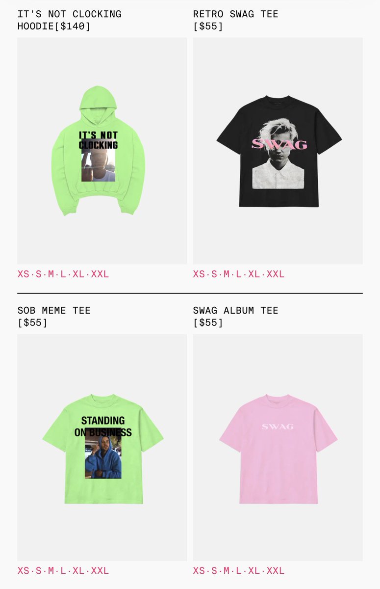 JustinsTourNews's tweet photo. Weekend two ‘SWAG’ merch available now. #Bieberchella 

https://t.co/Zqr2u6WEyj https://t.co/9zW9N1Jk3q