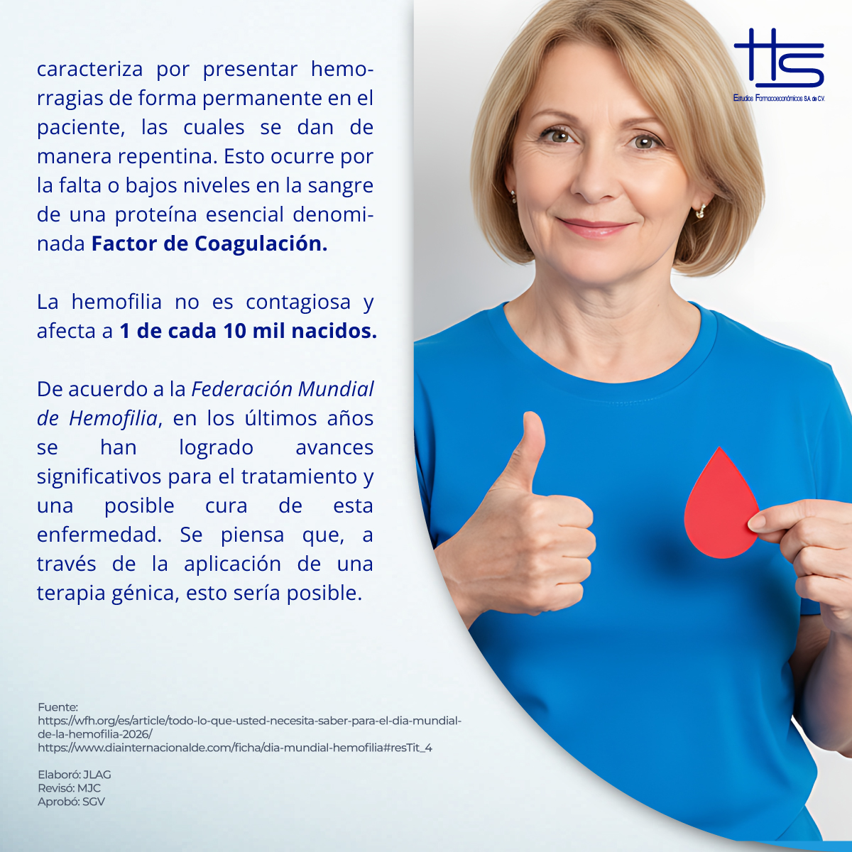 EstudiosHs's tweet photo. Hoy 17 de abril, conmemoramos el Día Mundial de la Hemofilia
Una fecha para crear conciencia sobre este trastorno hereditario que afecta la coagulación de la sangre y recordar la importancia del diagnóstico oportuno y el acceso a tratamiento. #DíaMundialDeLaHemofilia https://t.co/wPkw2lqfsm