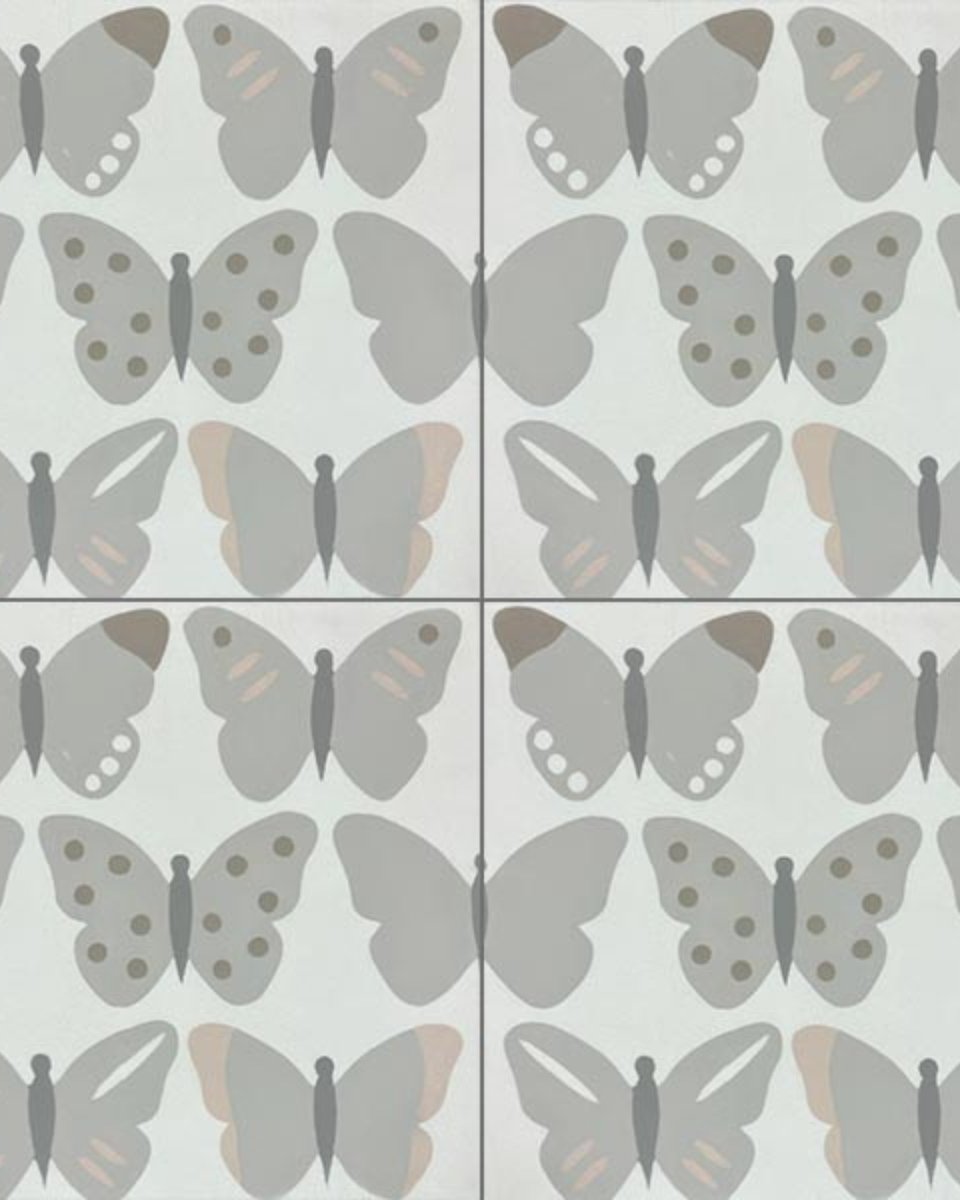CementTileShop's tweet photo. Inspired by the quiet beauty of nature, our Butterfly pattern turns everyday surfaces into something alive. Whether it’s a kitchen island, powder room, or statement wall, this design adds just enough detail to feel special without overwhelming the space. 🦋 https://t.co/o3KauZty8E