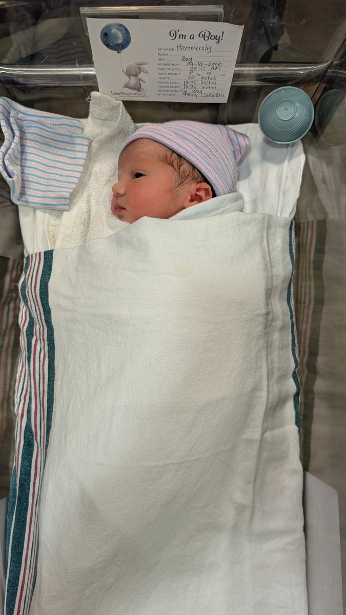MHammersly's tweet photo. The boy is here. Meet our new grandson Luca. Born 4-16. I have golf clubs for him already https://t.co/M65jbr5Rar