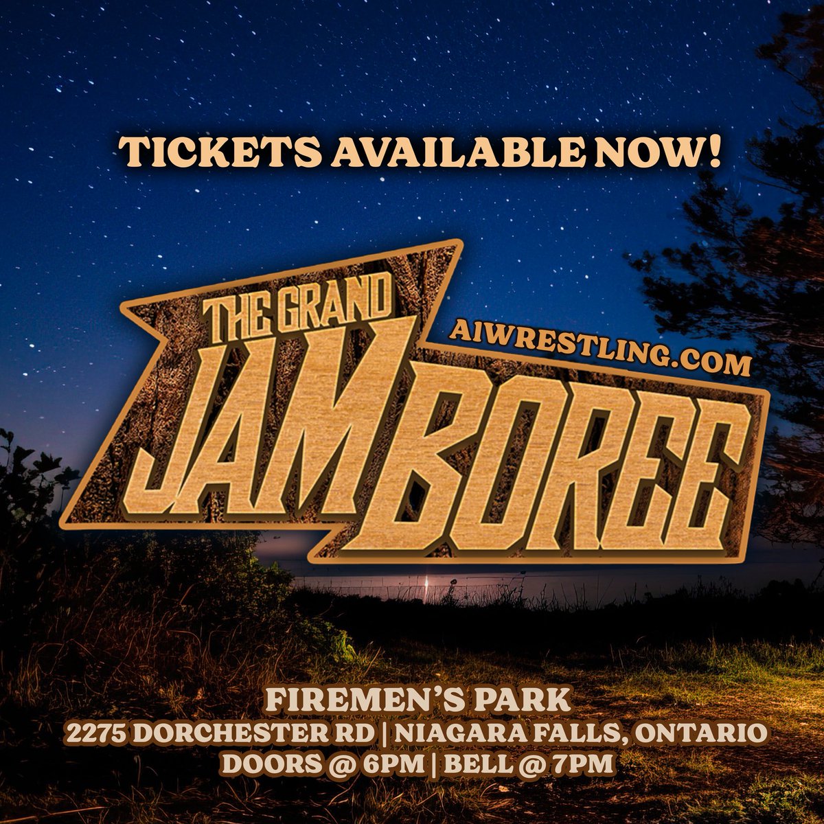 A1Wrestling's tweet photo. Alpha-1 Wrestling debuts in Niagara Falls on Saturday, June 27!!! 🌊 

Join us for The Grand Jamboree in support of 1st Niagara Scout Group 🏕️ 

🎟️ Tickets on sale NOW! 
📺 Streaming LIVE on YouTube!

Talent announcements and poster dropping SOON 👀 

All info👇 https://t.co/d59xcD3eD7