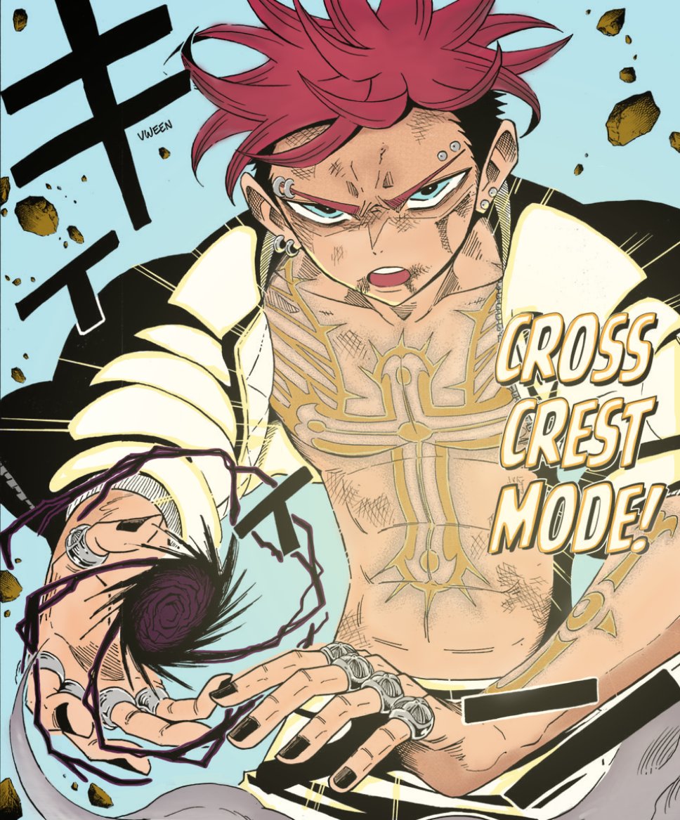 Lime_In_Colour's tweet photo. CROSS CREST MODE RAHHHHH, the fight with Bobo has been so peak so far thank you @KiyoshiCentral for reminding me to colour this panel!!!

#UltimateExorcistKiyoshi https://t.co/wSgV89AxrF