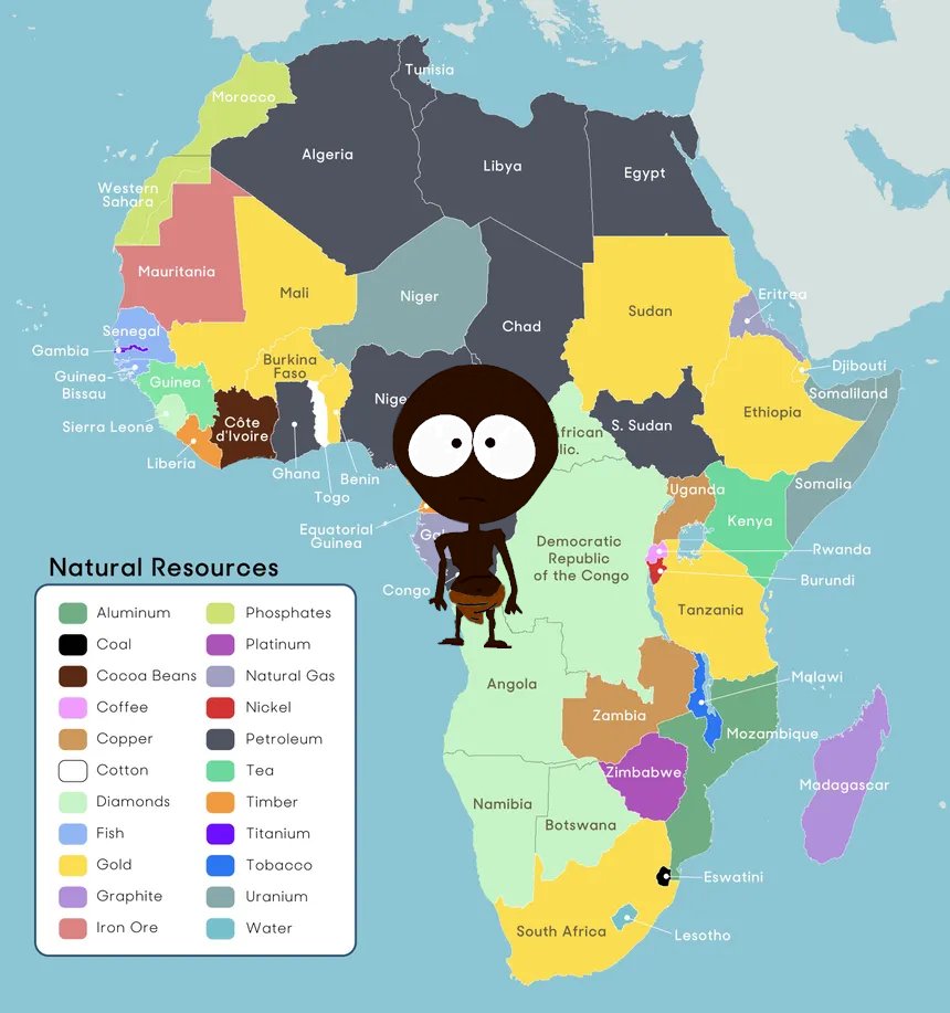 twitrecess's tweet photo. AFRICA'S 2 wealthiest nations, as measured by per capita GDP, are tiny island countries nearly 1,000 miles away from mainland continental Africa. How is it that an entire continent so rich in natural resources remains so incredibly poor? https://t.co/INWobvznAp