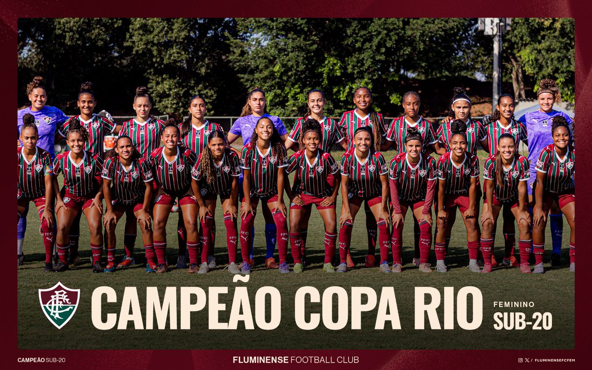 FluminenseFCFem's tweet photo. FLUMINENSE FOOTBALL CLUB • CAMPEÃO DA COPA RIO FEMININA SUB-20 2026 https://t.co/Xa2eTpn0J6