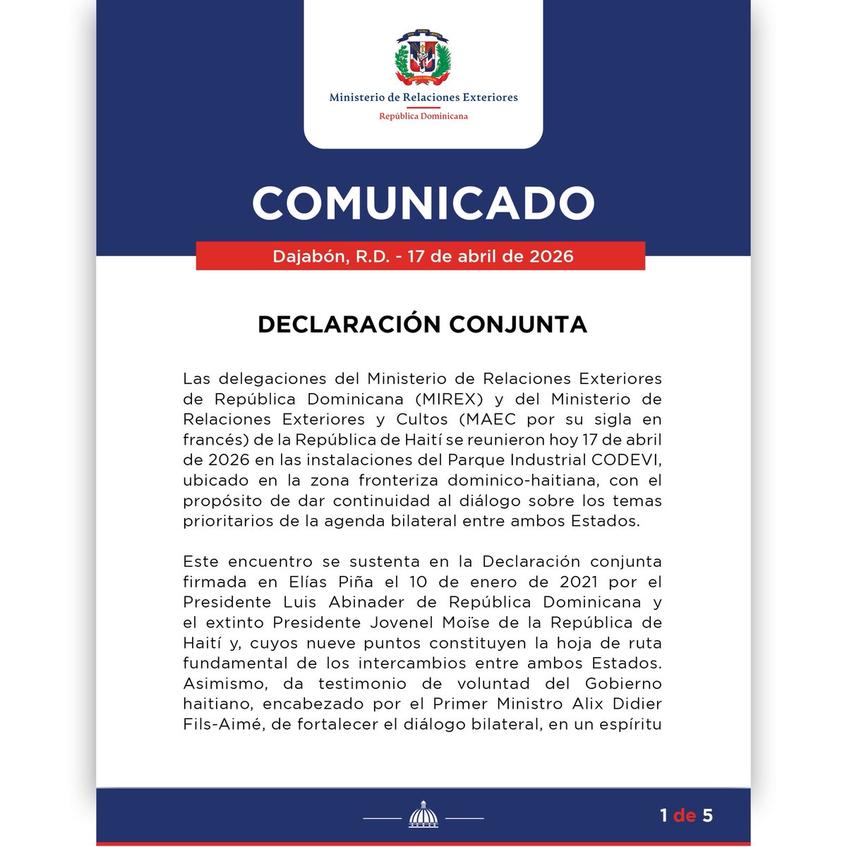 Cancillería de República Dominicana tweet media