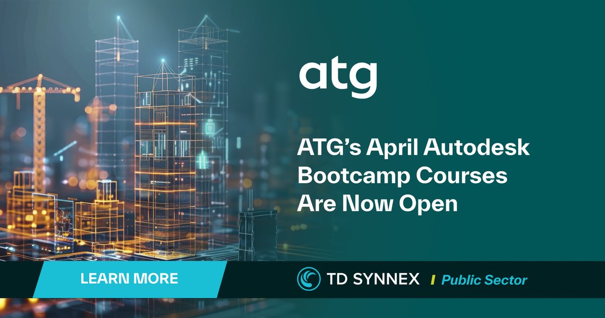 TD_SYNNEX_PS's tweet image. Ready to level up your @autodesk  skills this spring?
@ATG_USA’s April #Autodesk Bootcamp Courses are now open for registration.

Choose between: 
Civil 3D Bootcamp – Survey points, parcels, UI essentials, workflows &amp;amp; more
#AutoCAD Bootcamp – Fundamentals, precision tools,