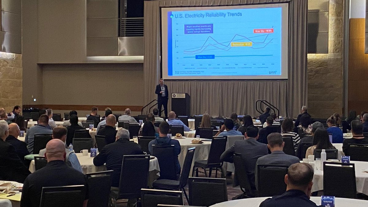 DTNWeather's tweet image. Weather uncertainty is not going away. Operational confidence has to be built for it. This week at the @WEIenergy Operations Conference in Denver, Nic Wilson shared why WeatherRisk, #GridResilience, and a single source of truth are becoming central to #utilities.
#DTNWeatherHub