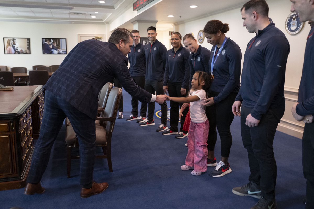 I welcomed ten American Olympians—who also wear the uniform—to the Pentagon today.

They represent the very best of our nation.