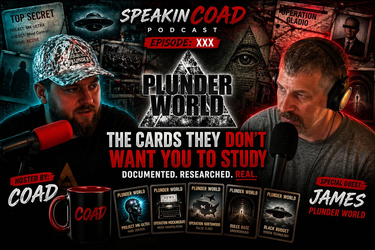 SpeakInCOAD's tweet image. These aren’t conspiracy theories…
they’re documented.
James from Plunder World breaks down real operations, hidden history, and the systems behind the world we live in.

Most people won’t look into this…
Will you? 👀

#SpeakInCOAD #QuestionEverything #HiddenTruth #DeepDive