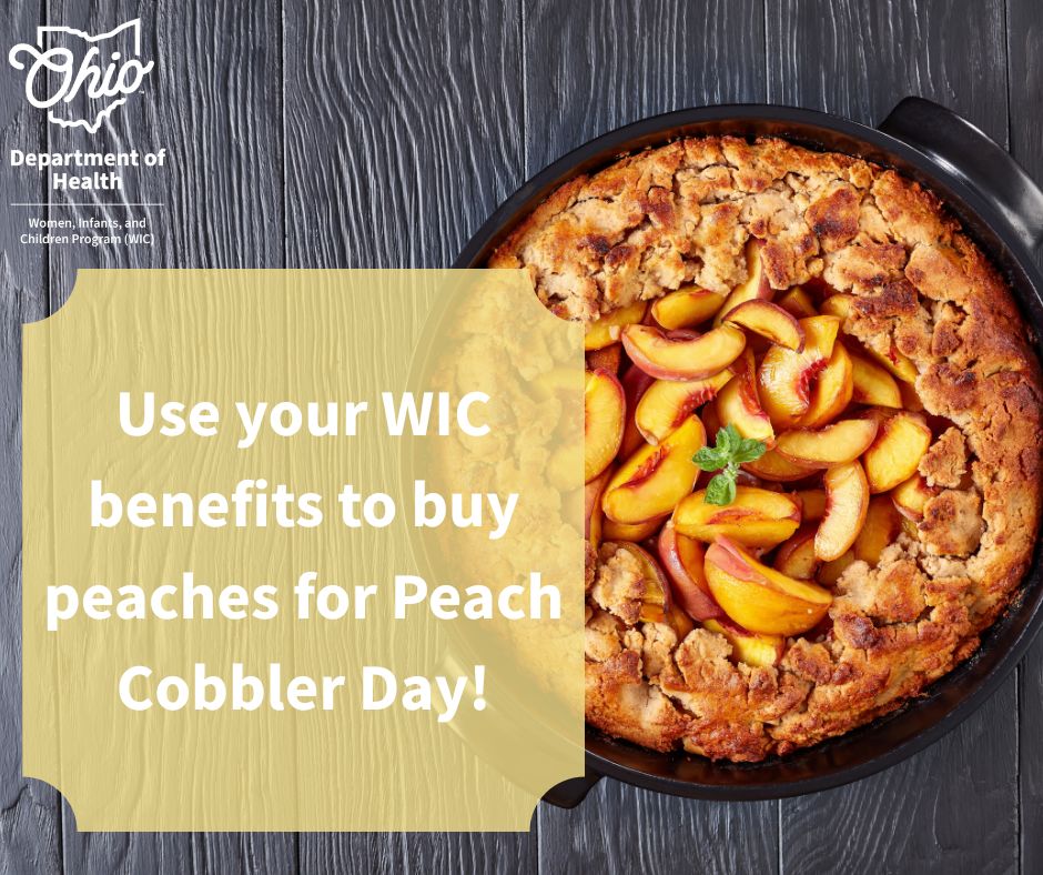 Peaches are rich in vitamins and fiber, making them an excellent choice for a healthy diet. Use your WIC benefits to get some peaches, and try this healthy recipe for National Peach Cobbler Day: the-girl-who-ate-everything.com/easy-peach-cob…
