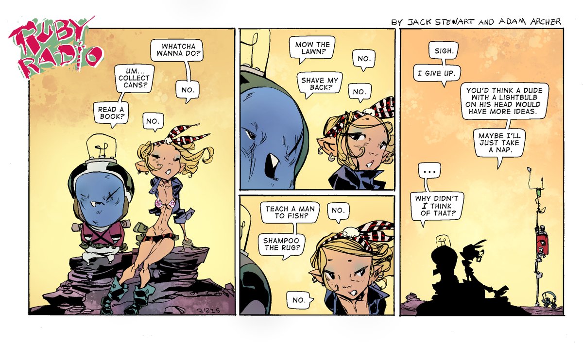 AdamArcherArt's tweet image. me and @Jack_Stewart   creating ridiculousness. 
#rubyRadio 📻⚡️

#comicstrips #comicstrip