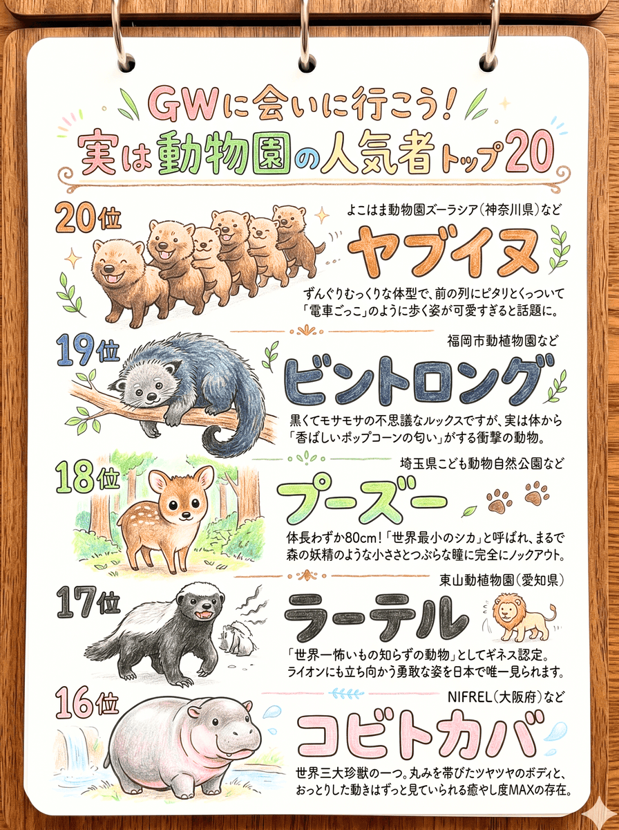 nameneko_omocha's tweet photo. GWはもうすぐ
知ってしまったらヤバい
「 実は動物園の人気者 」トップ20 https://t.co/HNW92opy8f