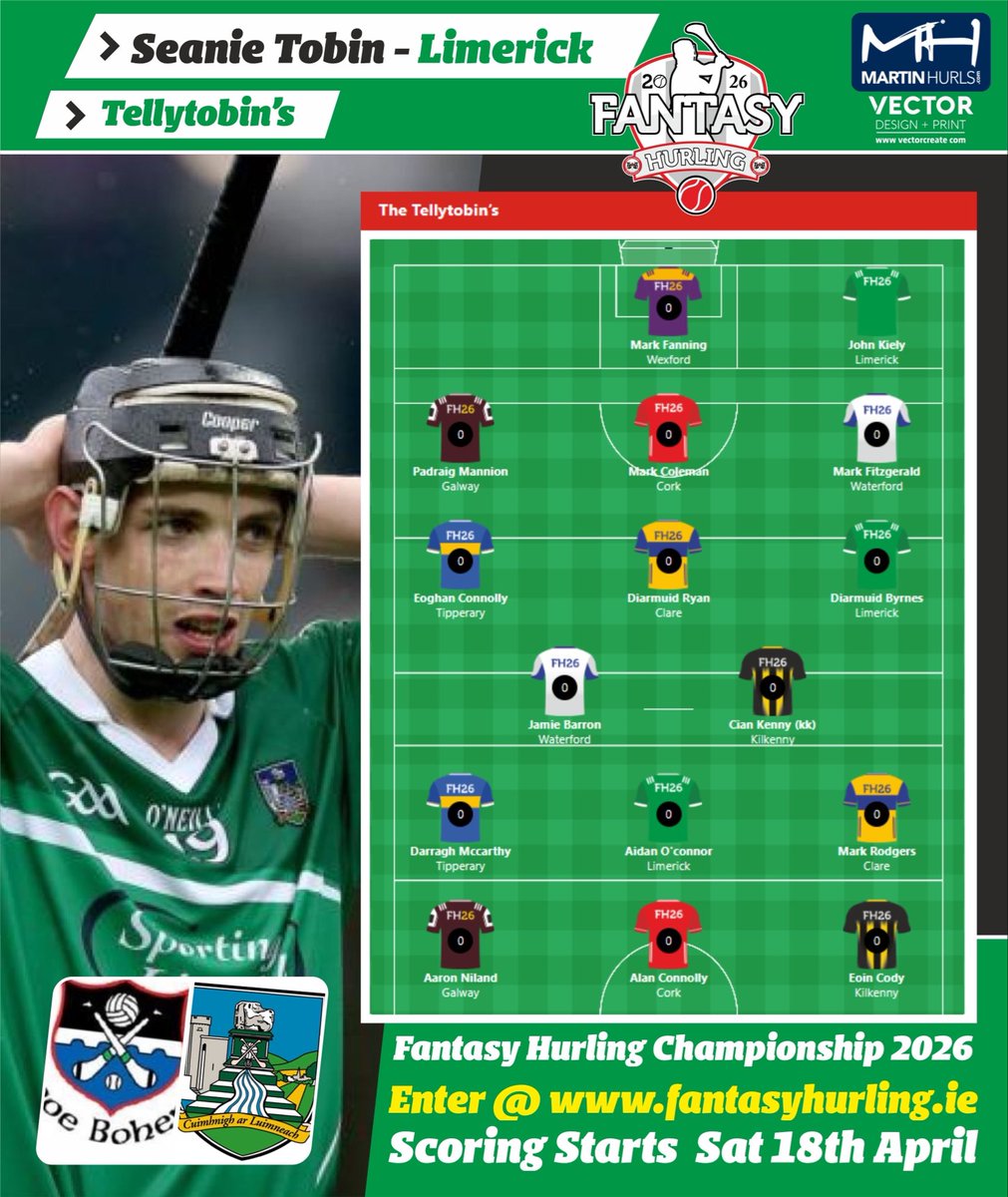 Could be a few late changes 🙈🙈

Best of luck to all in <a href="/FantasyHurling/">Fantasy Hurling 2026</a> again. 

🙌🏻🙌🏻