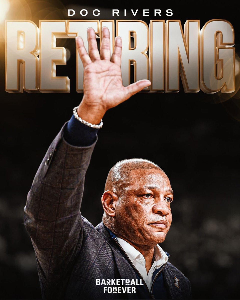 BREAKING: Doc Rivers announced that he’s retiring from coaching after 27 NBA seasons. 

Rivers, 64, went 1,194-866 with a 114-112 postseason record. 

Rivers retires with the following coaching accolades: 

🔶 NBA champion (2008)
🔶 NBA Cup champion (2024)
🔶 NBA Coach of the