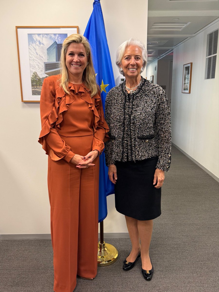Lagarde's tweet image. Delighted to meet Her Majesty Queen Máxima while in Washington, D.C., for the #IMFMeetings.