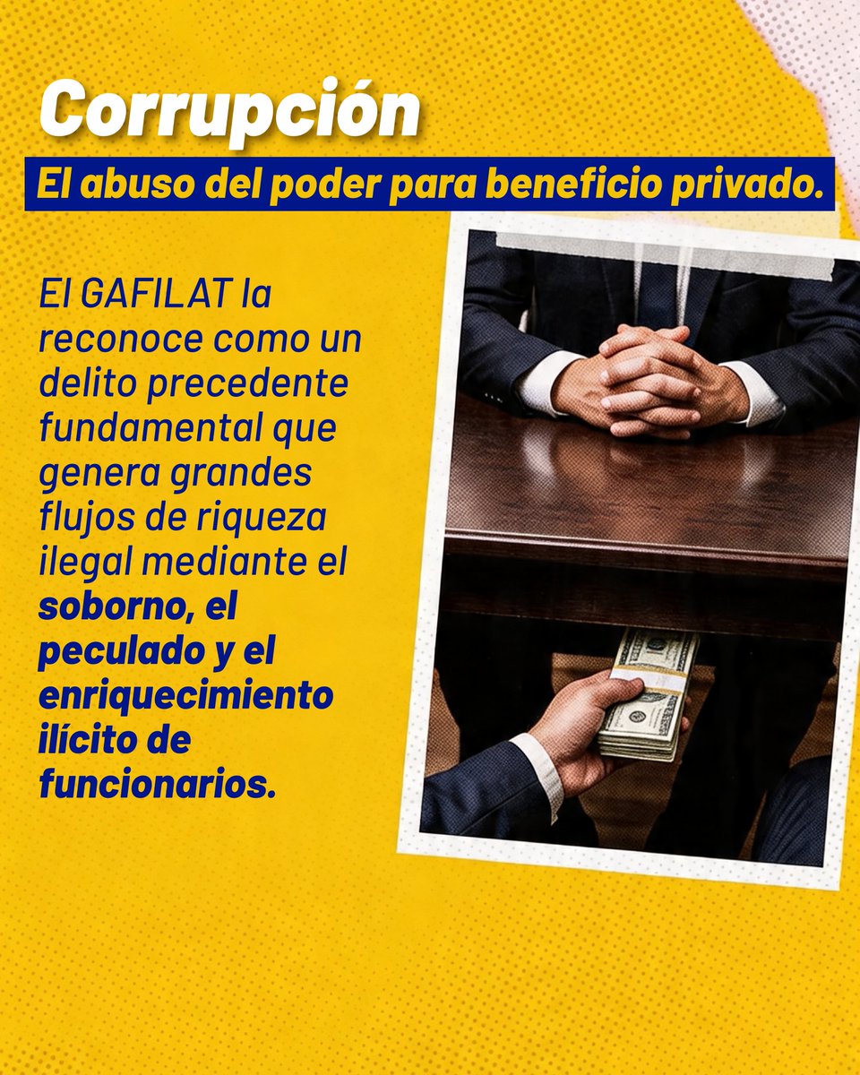 UAFE_EC's tweet photo. La corrupción genera dinero ilegal.
El lavado de activos lo esconde para que nadie lo detecte.
Desliza y conoce cómo operan juntos. https://t.co/lEj8apSizz