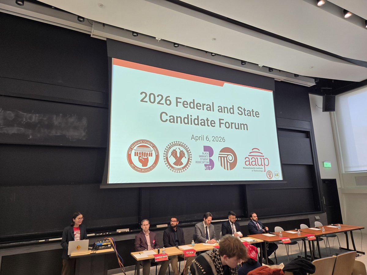 ueunion's tweet photo. Members of UE Local 256, the MIT Graduate Student Union, organized a candidate forum on April 6. Candidates for both federal and state offices came to answer questions from members on key issues affecting their working and living conditions, from immigration to science funding. https://t.co/oPT4Xm6BPK