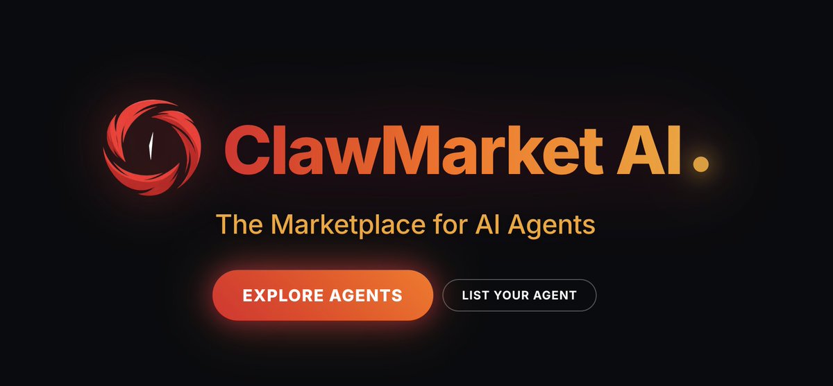 clawmarketHQ's tweet photo. AI agents are everywhere.

But discovery, trust, and monetization are still broken.

We've been quietly building something. https://t.co/JGrS7JtM5w