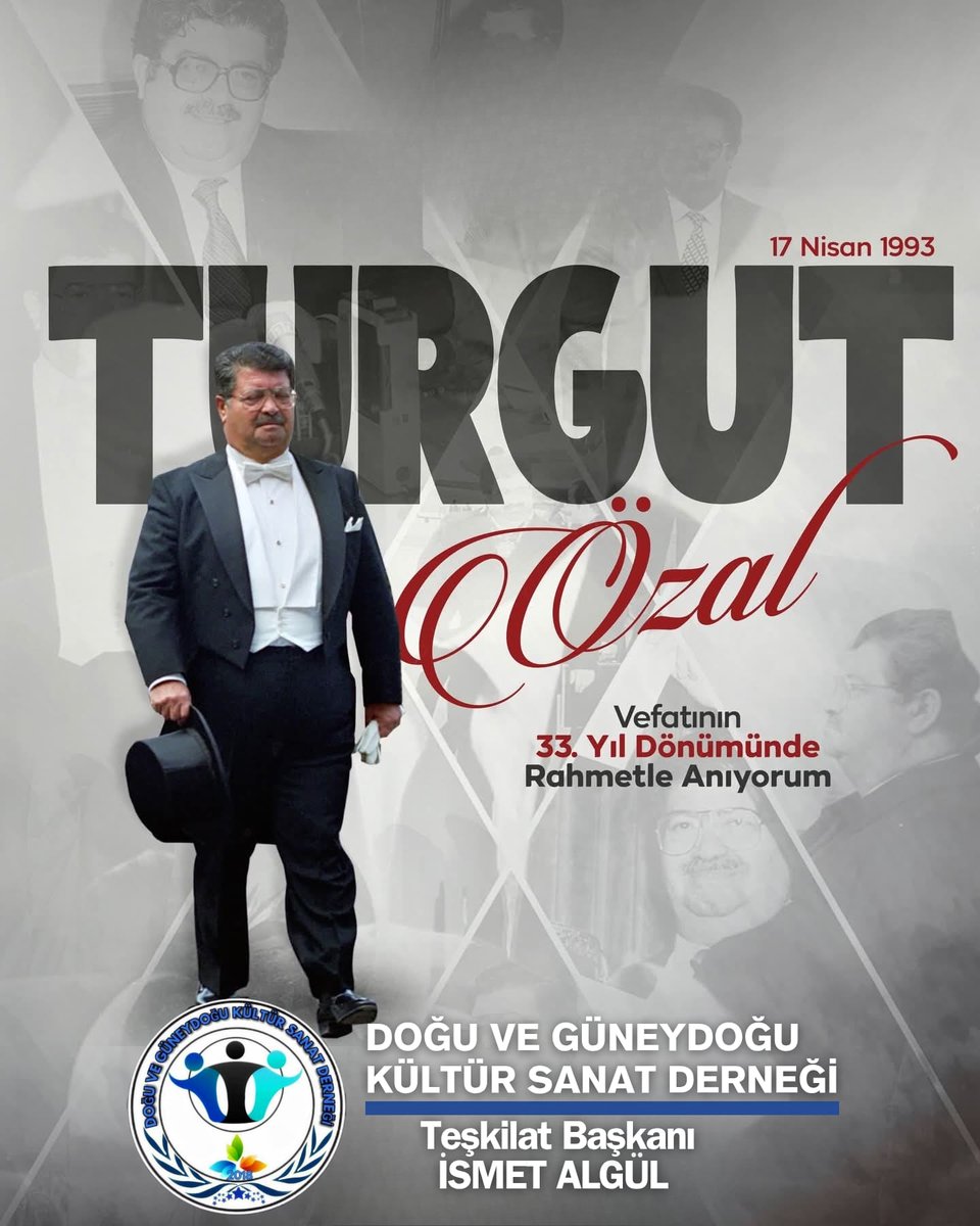 "Türkiye'ye ve Türk milletine çok önemli hizmetlerde bulunan; ülkemizin gelişmesinde, kalkınmasında ve atılımlarında öncü bir rol oynayan 8. Cumhurbaşkanı #TurgutÖzal'ı ebediyete irtihalinin 33. yılında rahmetle ve Hürmetle yad ediyorum."