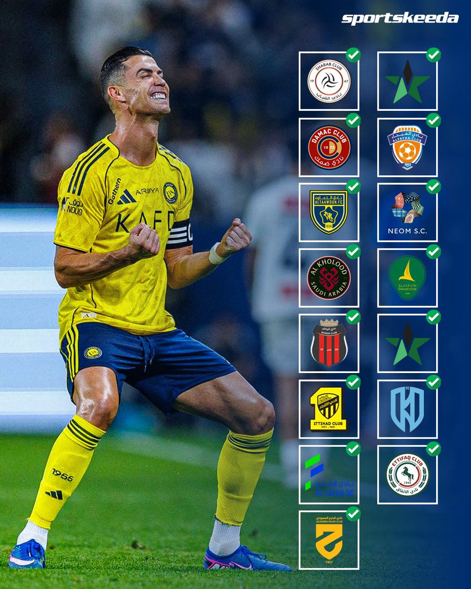 skworldfootball's tweet image. 𝗨𝗡𝗦𝗧𝗢𝗣𝗣𝗔𝗕𝗟𝗘 𝗥𝗨𝗡 🇸🇦🔥

Cristiano Ronaldo’s Al-Nassr are on a 15-game winning streak in the Saudi Pro League. 🤯💛💙

Incredible consistency! 😤

#CristianoRonaldo #AlNassr #Football #SaudiProLeague
