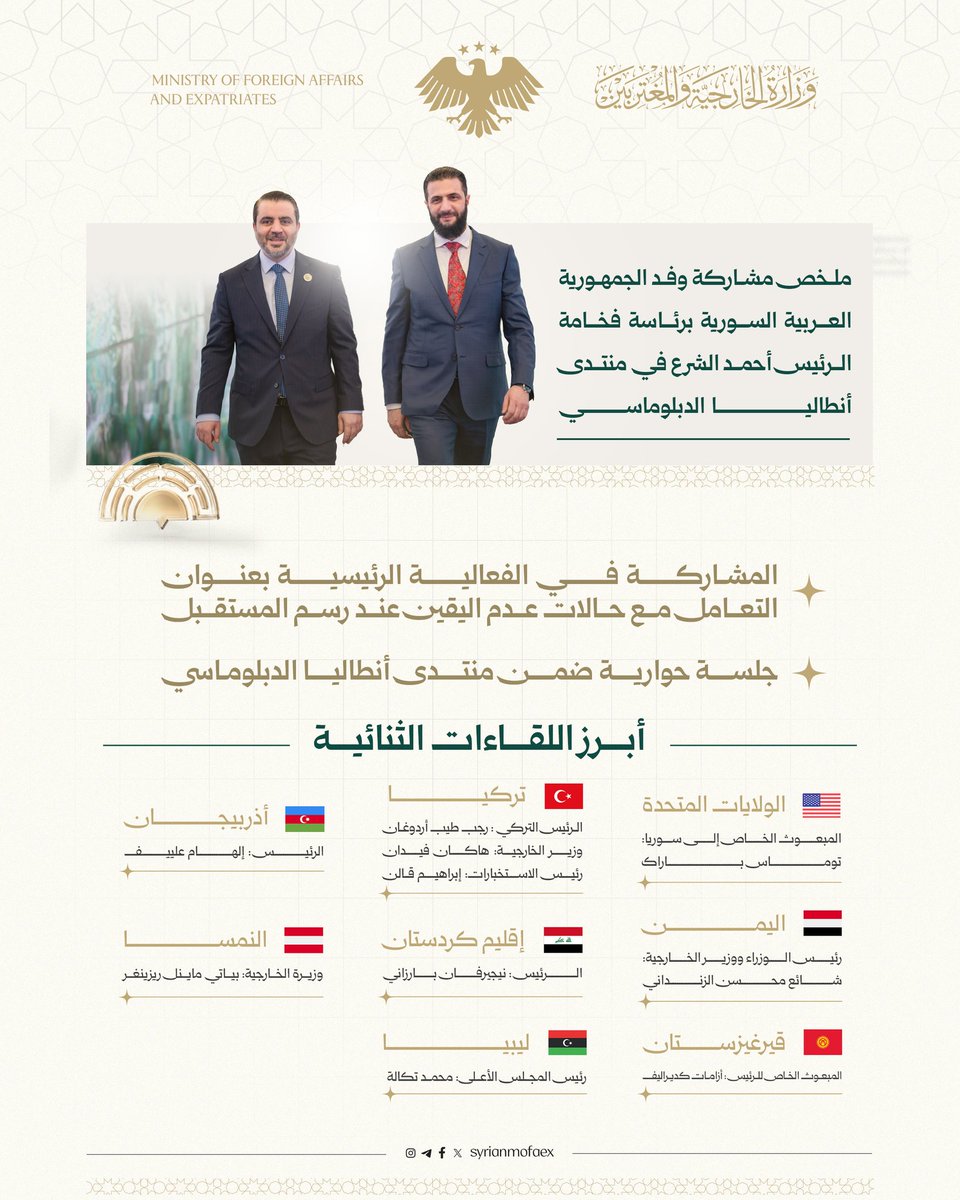 وزارة الخارجية والمغتربين السورية tweet media