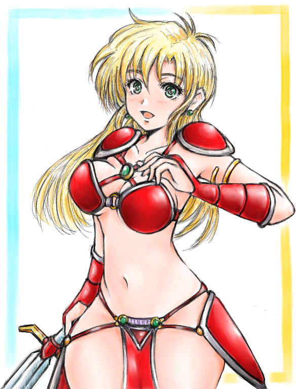 #落書き #アレサ #ビキニアーマー #マテリア

初期アーマー着用のマテリアさん sketch.pixiv.net/items/85135504…